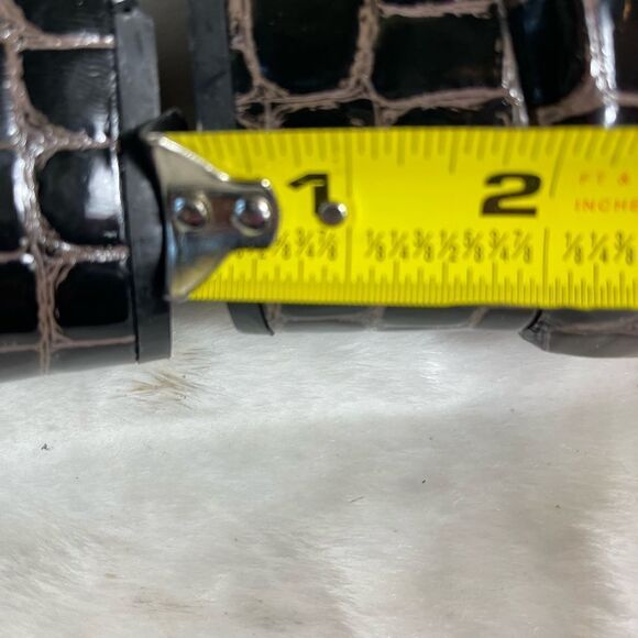 J Renée Edlyn Brown crocs prints wedge mules with sides elastic size 13WW - Picture 7 of 10